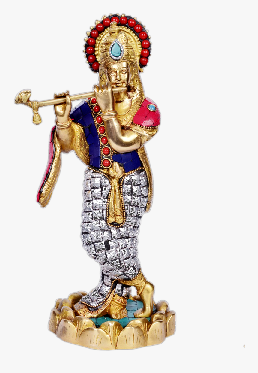 Krishna With Silver Stone Work Brass - Krishna Silver Png, Transparent Png, Free Download