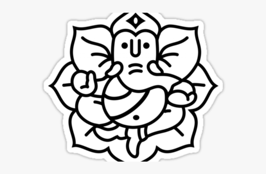 Ganesh Outline - Ganesh Black And White, HD Png Download, Free Download