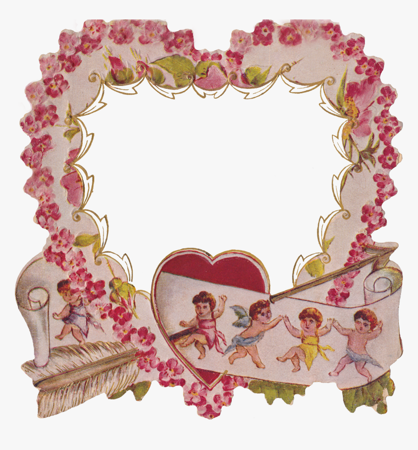 Diecutheartframe Wingsofwhimsy - Vintage Valentine Frame Png, Transparent Png, Free Download