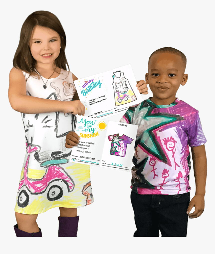 Children Drawing On Clothes, HD Png Download, Free Download
