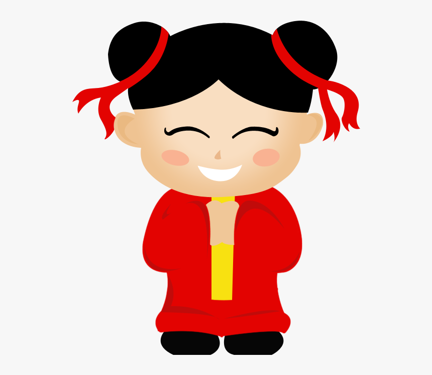 Chinese Clip Art Asian - Cartoon Chinese Girl Png, Transparent Png, Free Download