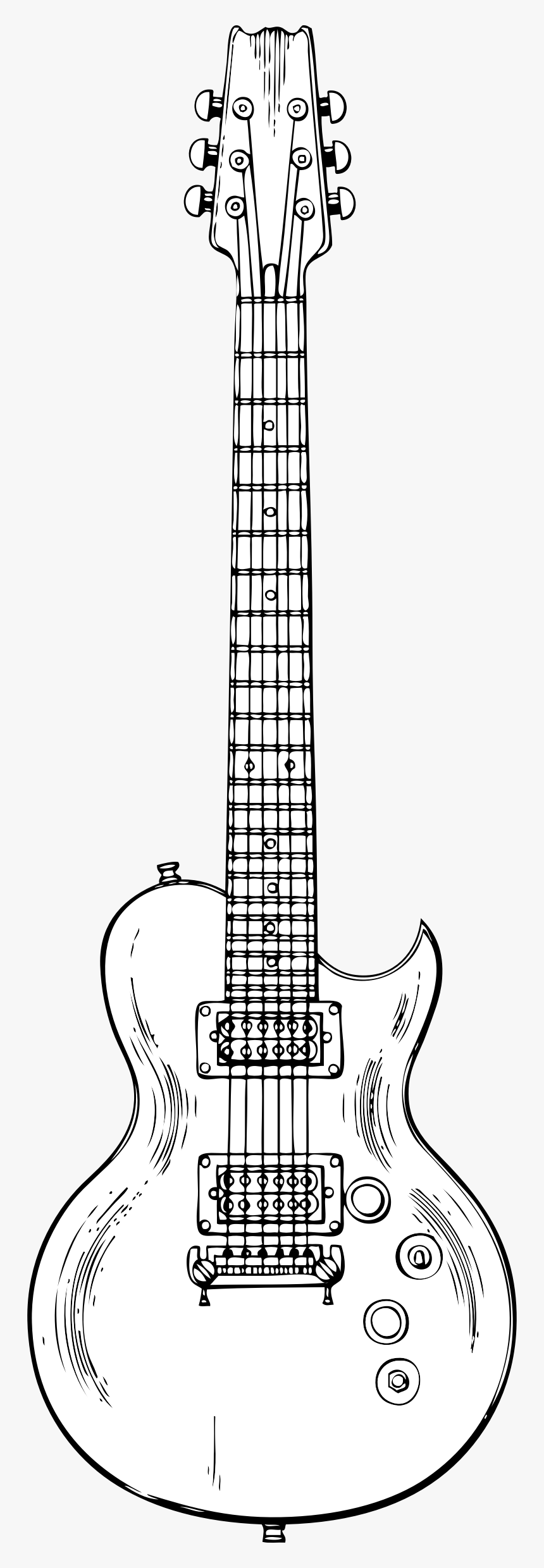 Black And White Guitar Png - Electric Guitar Clip Art, Transparent Png, Free Download