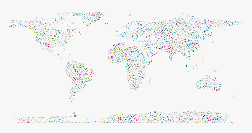 Prismatic Musical World Map 3 No Background Clip Arts - Visual Arts, HD Png Download, Free Download