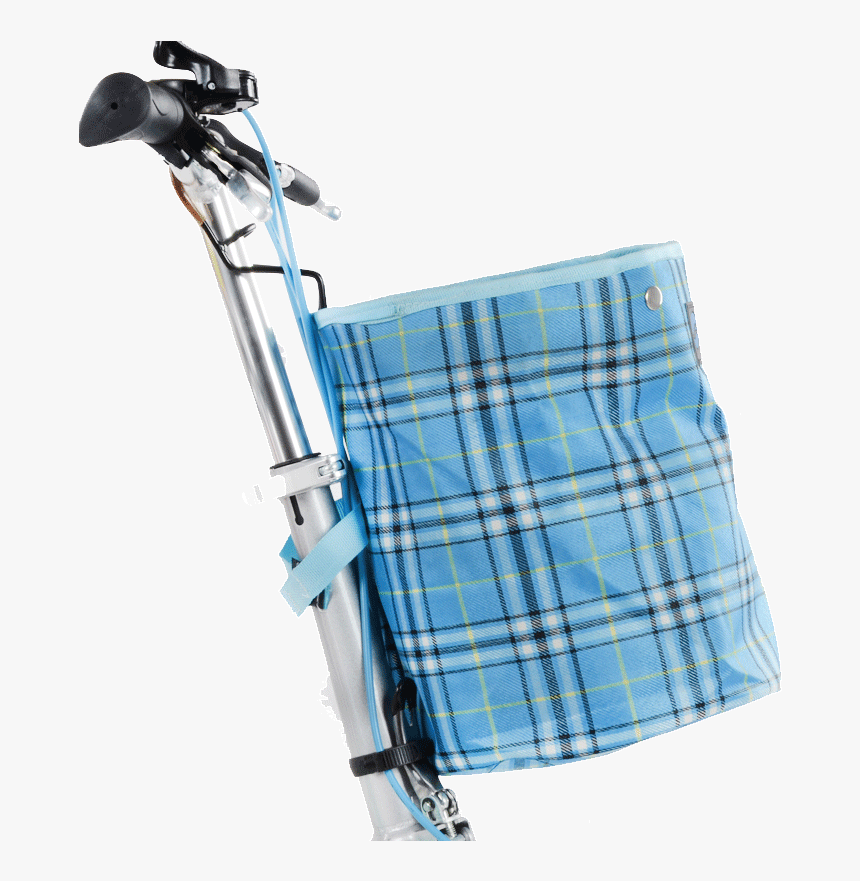 Folding Bicycle Vegetable Basket Carrier Blue Canvas - Plaid, HD Png Download, Free Download