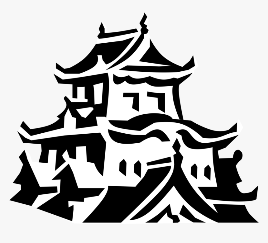 Vector Illustration Of Asian Japanese Or Chinese Pagoda - Illustration, HD Png Download, Free Download