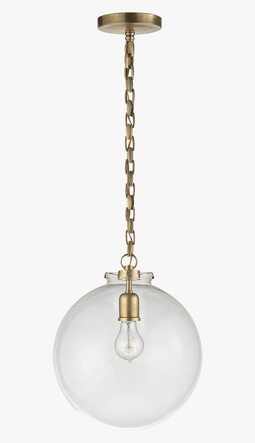 Clear Globe Pendant Light Chain, HD Png Download, Free Download