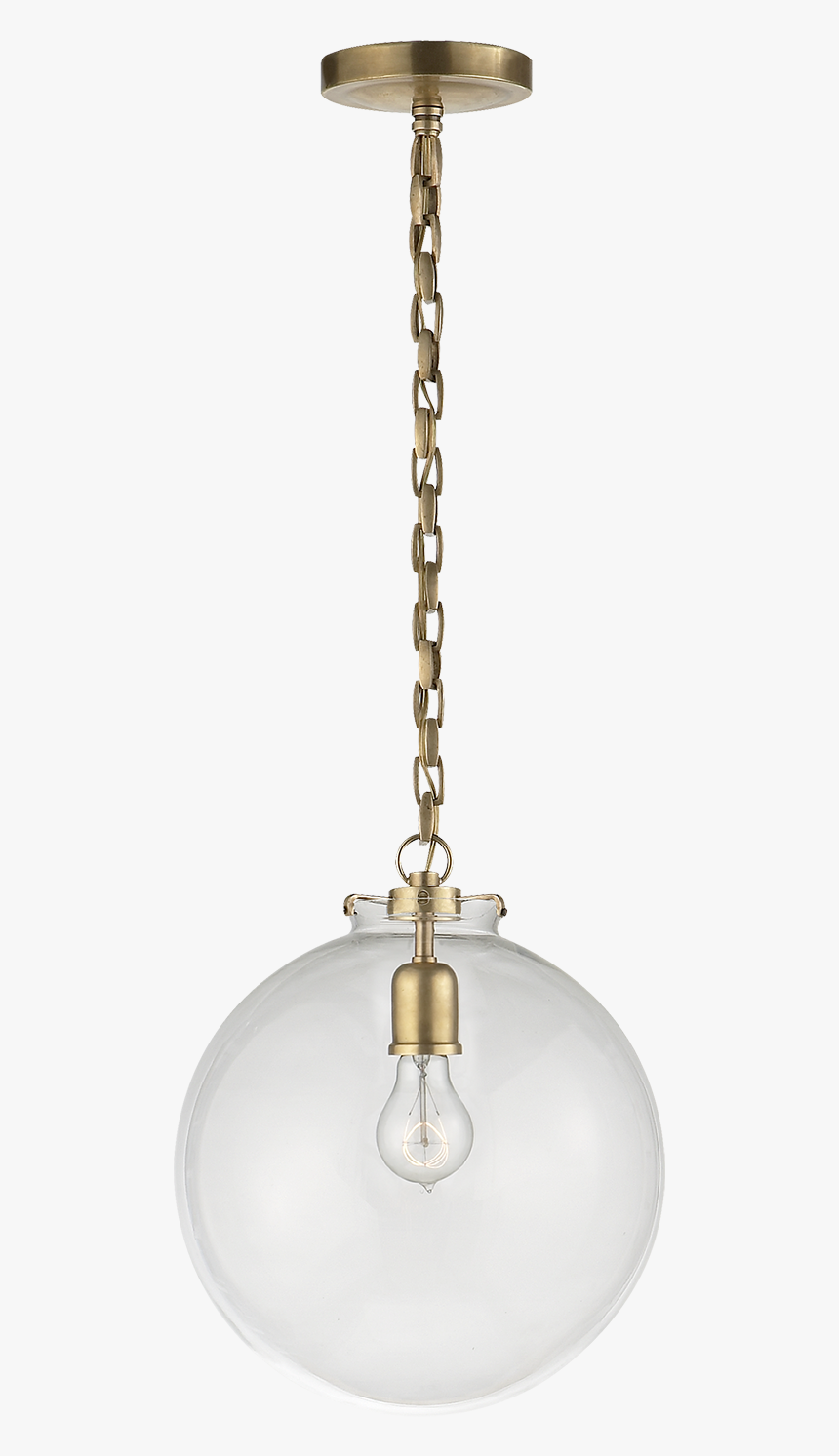 Clear Globe Pendant Light Chain Hd Png Download Kindpng