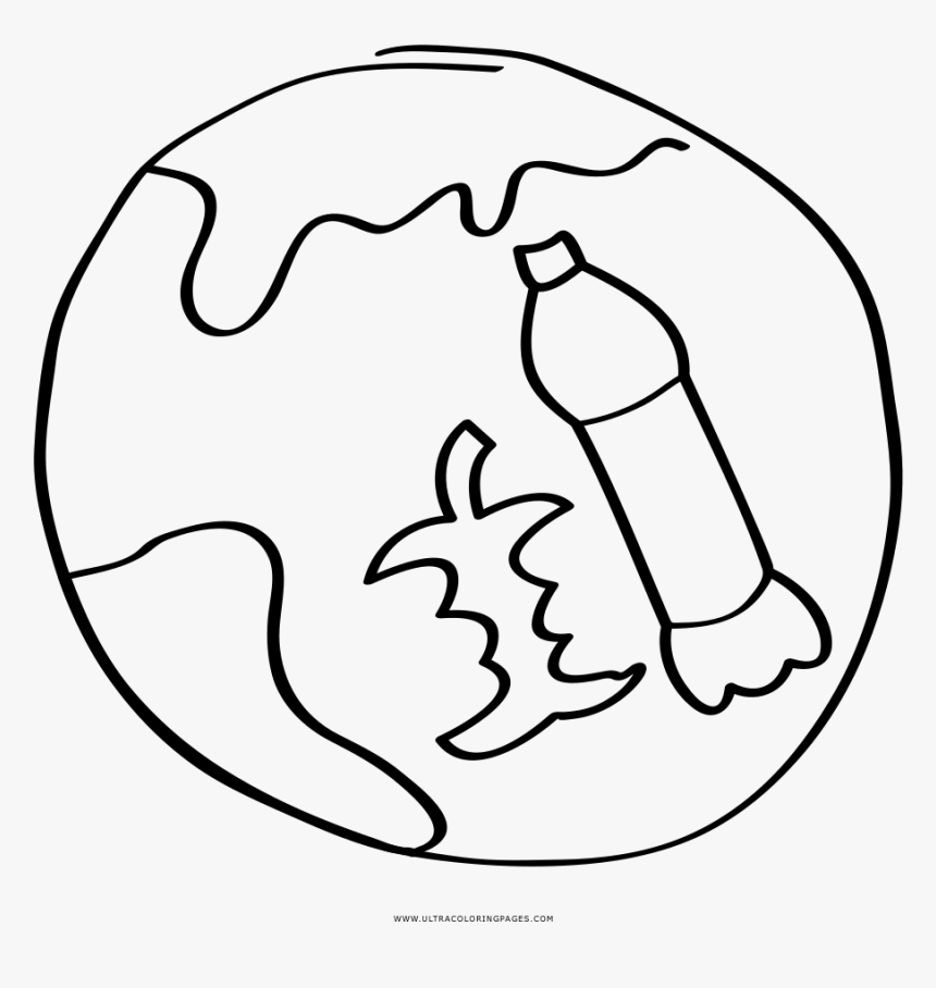 Recycling In Globe Coloring Page - Coloring Book, HD Png Download, Free Download