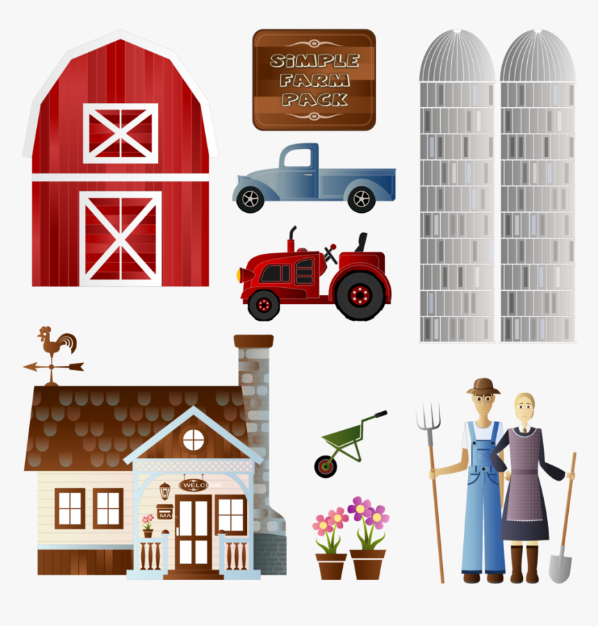 Home,cattle,goat - Farm House Clipart, HD Png Download, Free Download