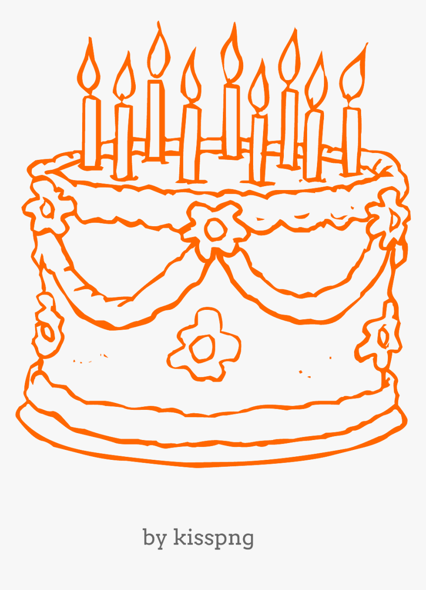 Happy Birthday Cake Transparent Clipart Free Downl - Happy Birthday Cake Drawing, HD Png Download, Free Download