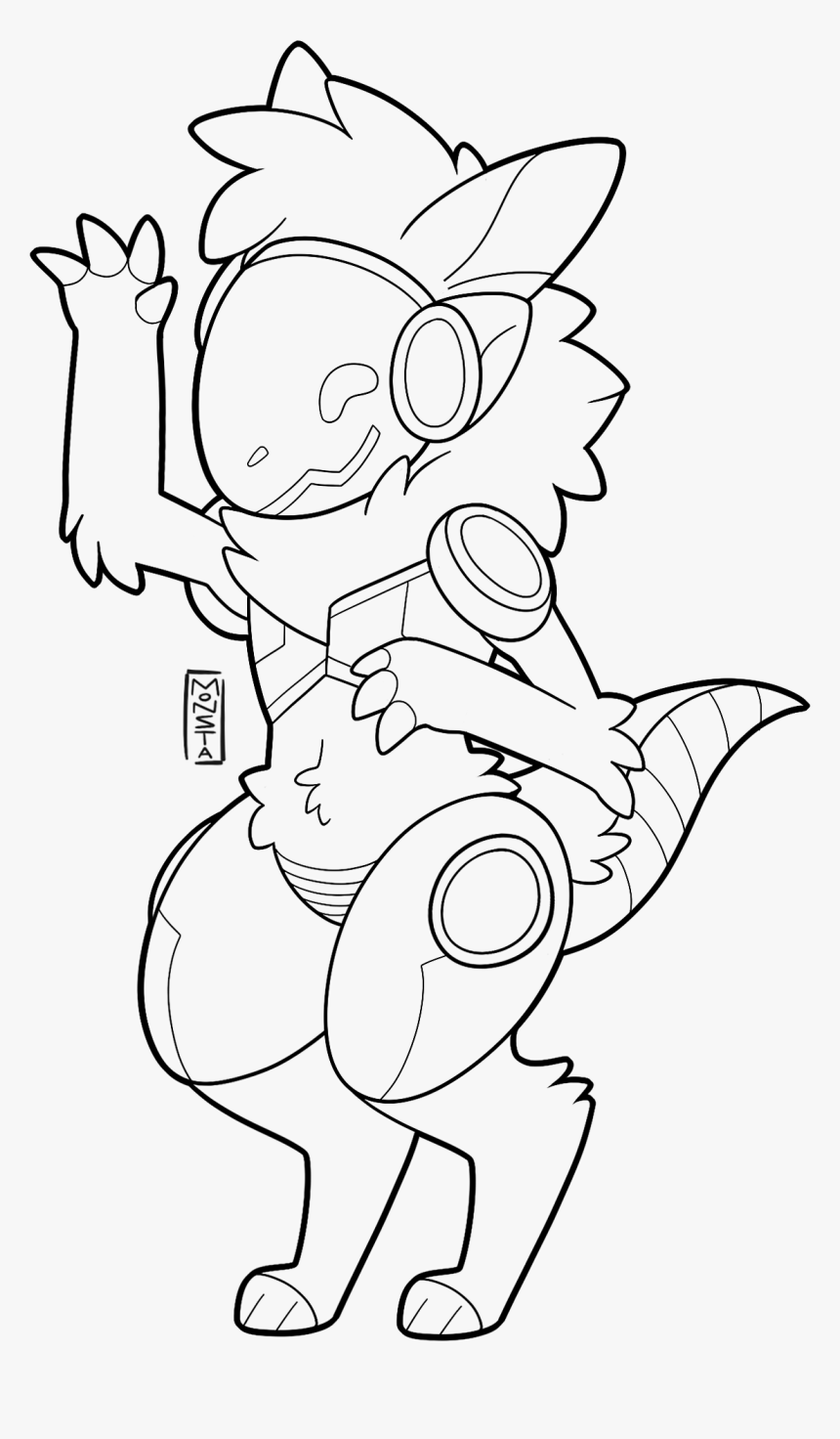 Character Base Lineart - Free To Use Protogen Base, HD Png Download, Free Download