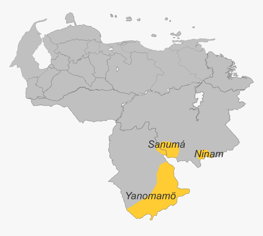 Yanomami Venezuela - Venezuela Map Black And White, HD Png Download, Free Download