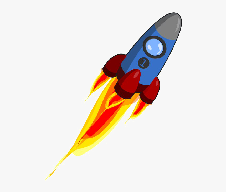 Space Rocket Png Free Download - Rocket Ship With Flames, Transparent Png, Free Download