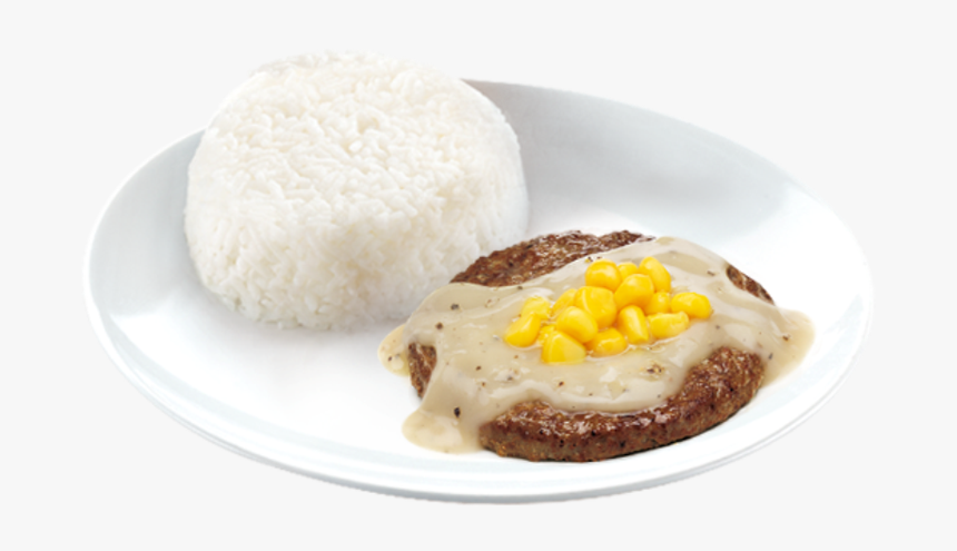Rice Clipart Steamed Rice - Fried Burger Steak With Rice, HD Png Download, Free Download