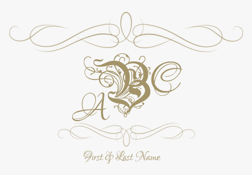 Free Customizable Monogram Frames - Calligraphy, HD Png Download, Free Download