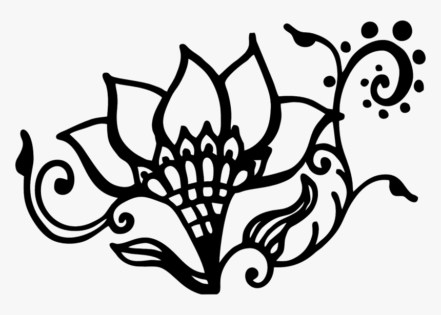 Henna Flower Swirl Free Photo - Gambar Bunga Karya Seni, HD Png Download, Free Download