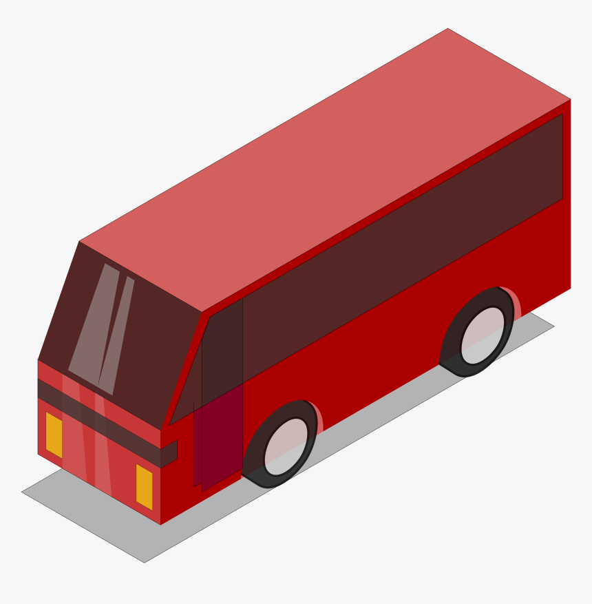 3d Isometric Red Bus Clip Arts - Bus 3d Icon Png, Transparent Png, Free Download