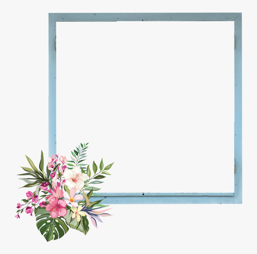 #frame #border #kpop #flowers #garden #nature - Draw A Tropical Flower, HD Png Download, Free Download