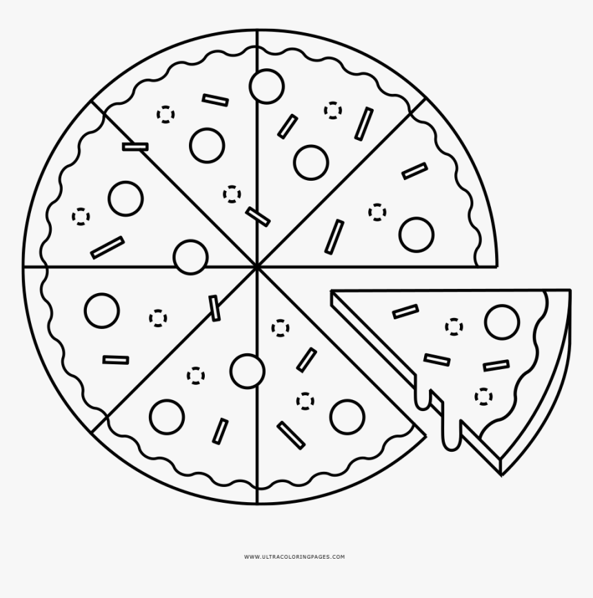 Transparent Pizza Desenho Png - Desenho De Pizza Preto E Branco Png, Png Download, Free Download