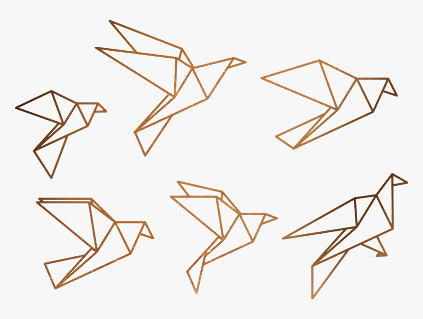 Vinilo Origami Pájaros Volando - Pajaritos Volando Png, Transparent Png, Free Download
