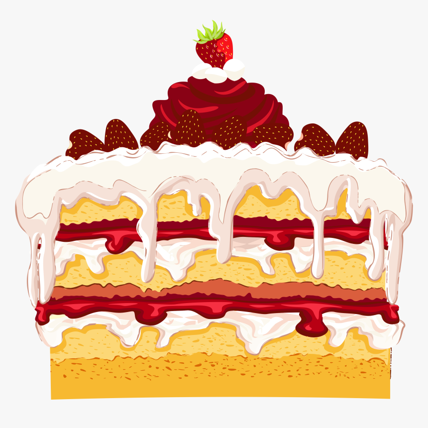 Strawberry Cake Clipart - Strawberry Shortcake Dessert Clipart, HD Png Download, Free Download