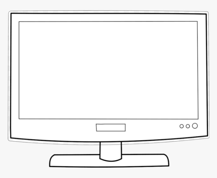 Tv Big Screen Clip Art Cliparts Clipart Of Television - Monitor Clipart Black And White, HD Png Download, Free Download