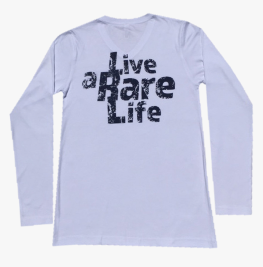 Adult Long Sleeve V Neck T Shirt With Live A Rare Life - Long-sleeved T-shirt, HD Png Download, Free Download