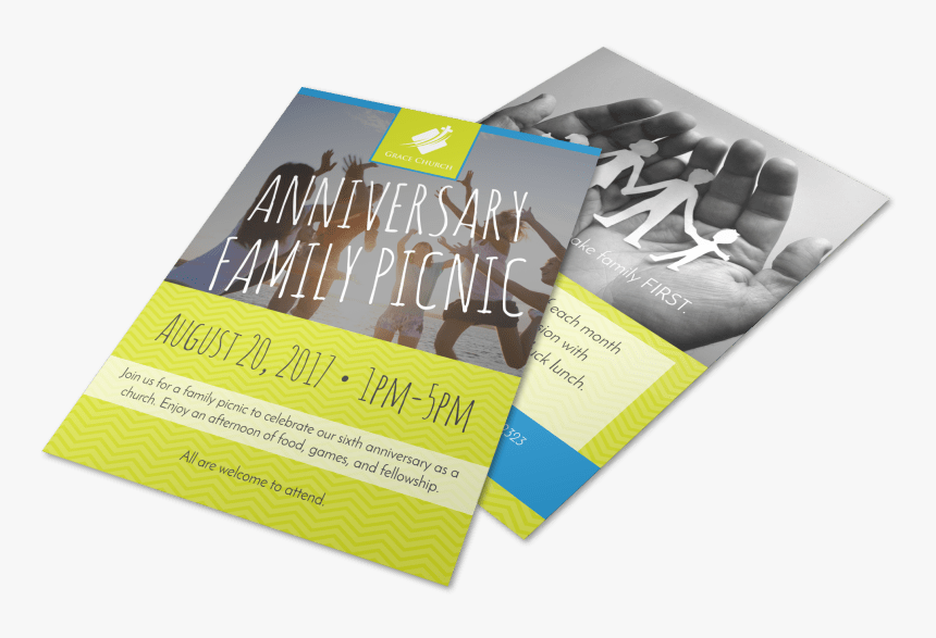 Church Anniversary Family Picnic Flyer Template Preview - Flyer, HD Png Download, Free Download