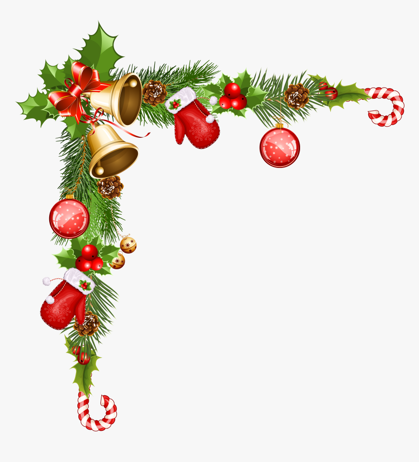 Corner Christmas Garland Clipart, HD Png Download, Free Download