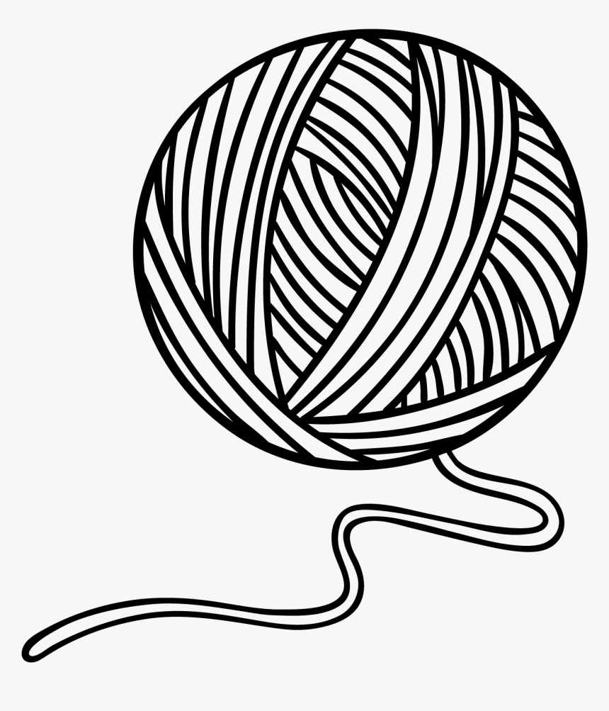 Transparent White String Png - Ball Of Yarn Outline, Png Download - kindpng...