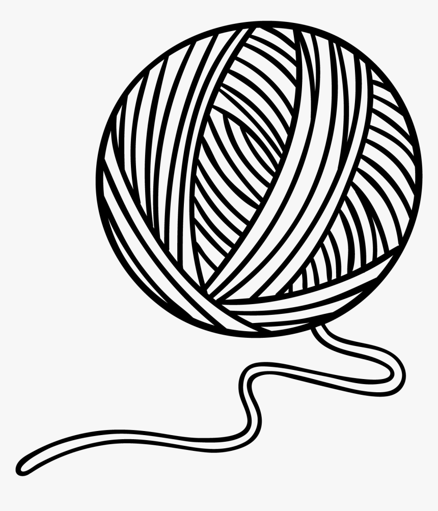 Transparent White String Png - Ball Of Yarn Outline, Png Download, Free Download