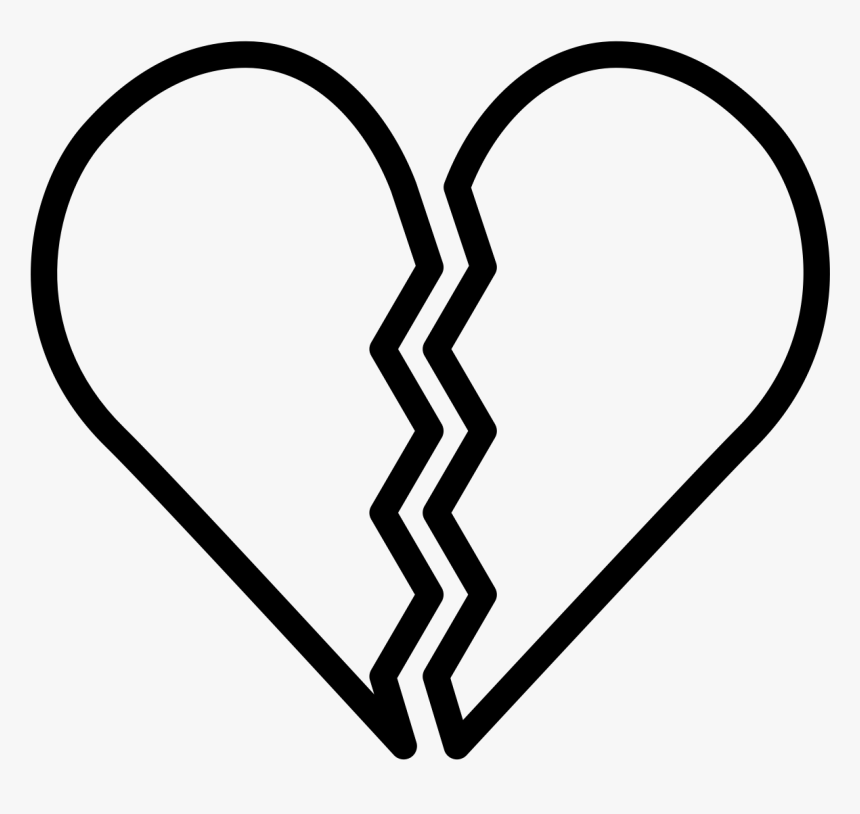 Broken Heart Black Png, Transparent Png, Free Download