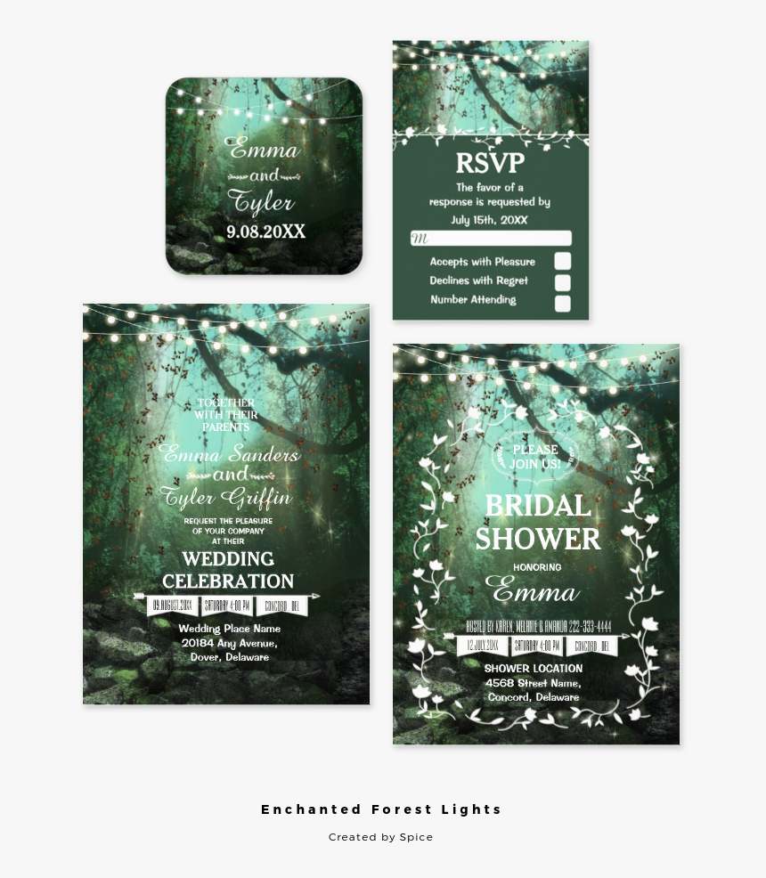 Beautiful Outdoor Rustic Wedding Theme With String - Wedding Invitations Enchanted Forest, HD Png Download, Free Download