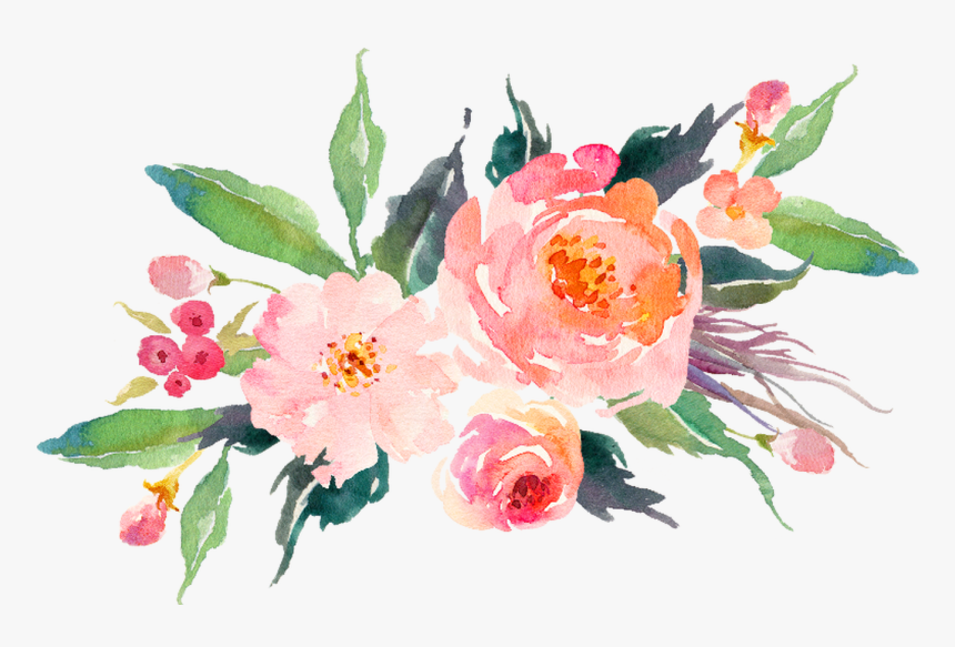 Watercolour Flowers Watercolor Painting Art Transparent - Watercolor Flowers Transparent Background, HD Png Download, Free Download