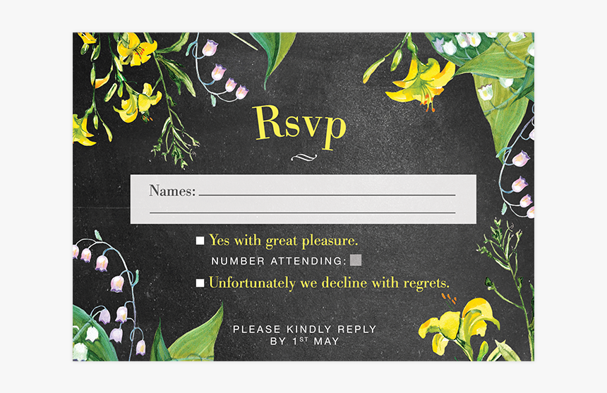 Invitation Mariage Personnalise Chanmpetre Jaune Muguet - Invitation, HD Png Download, Free Download