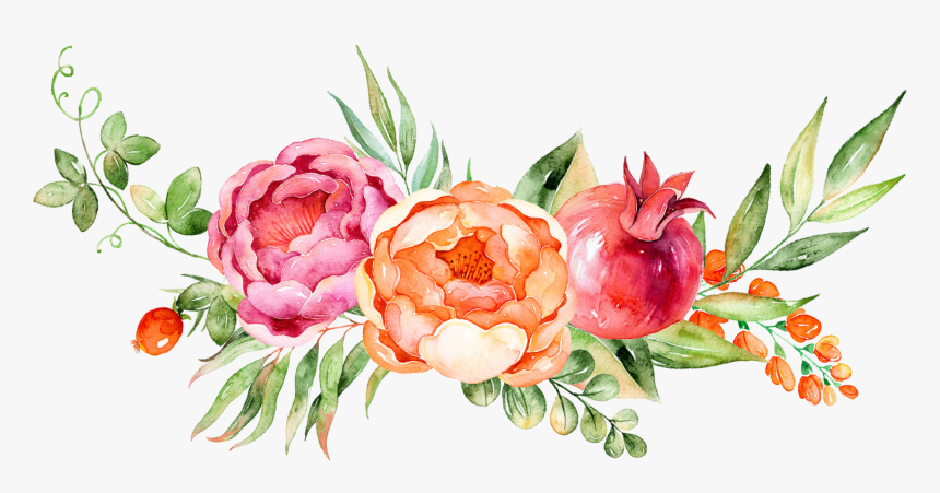 Decoration Flower Grape Watercolor Floral Painting - Watercolor Peony Transparent Background, HD Png Download, Free Download