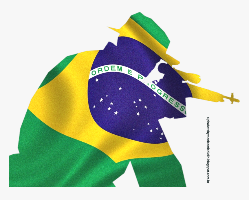 Soldados-bandeira Do Brasil Estilizada - Bandeira Do Brasil Png, Transparent Png, Free Download