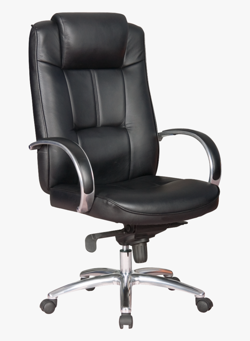 Black Leather Rolling Chair, HD Png Download, Free Download