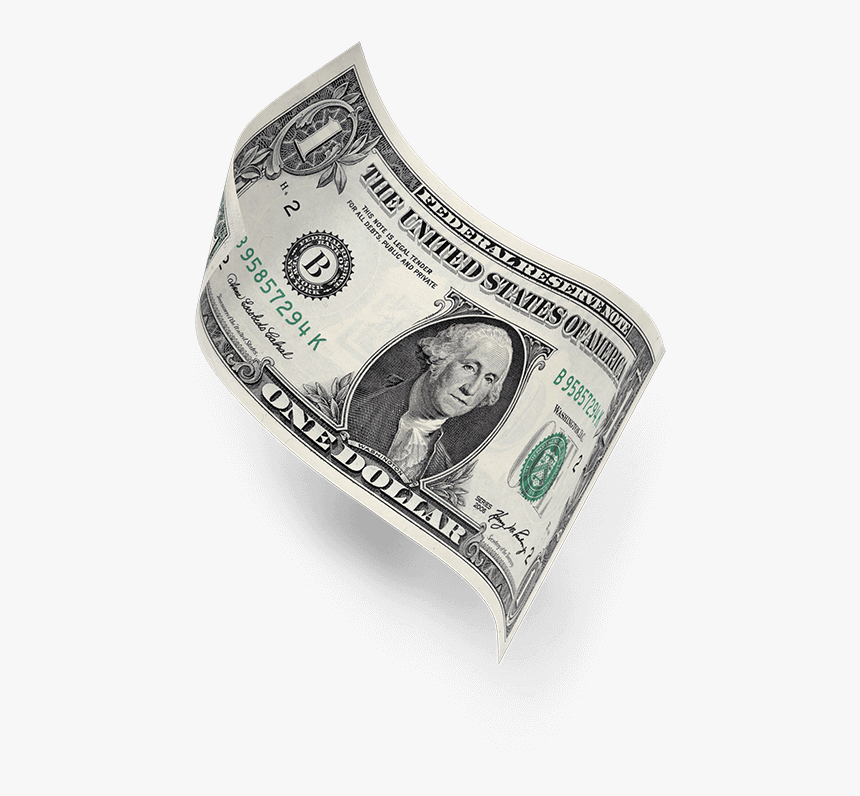 Floationg Dollar Bill - Dollar Bill, HD Png Download, Free Download