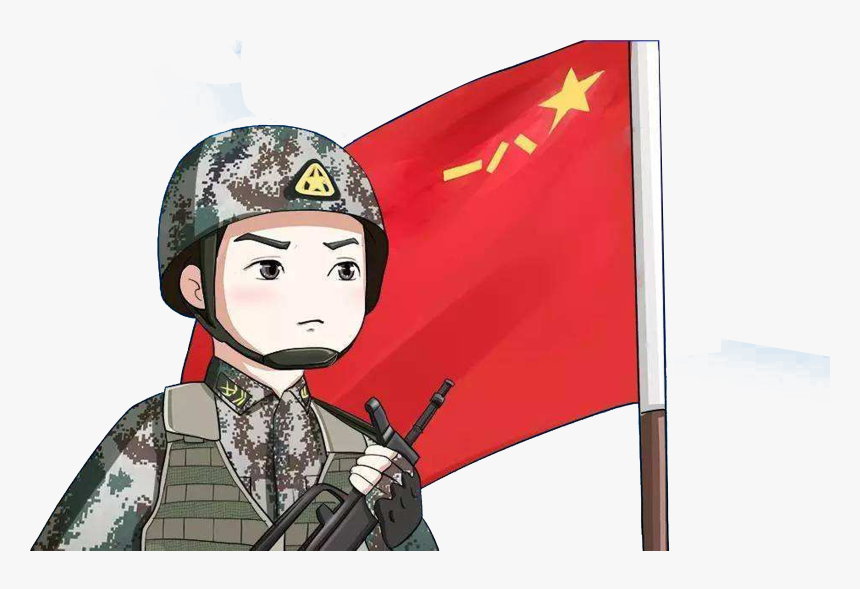 Cartoon Soldier Drawing Illustration - Dibujo De Soldado Con Bandera, HD Png Download, Free Download