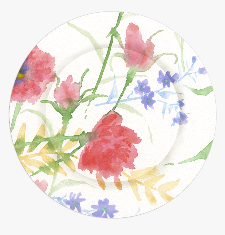 Ff1664 Watercolor Summer Garden - Porcelain, HD Png Download, Free Download