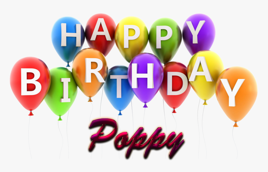 Poppy Happy Birthday Balloons Name Png - Happy Birthday Miller, Transparent Png, Free Download