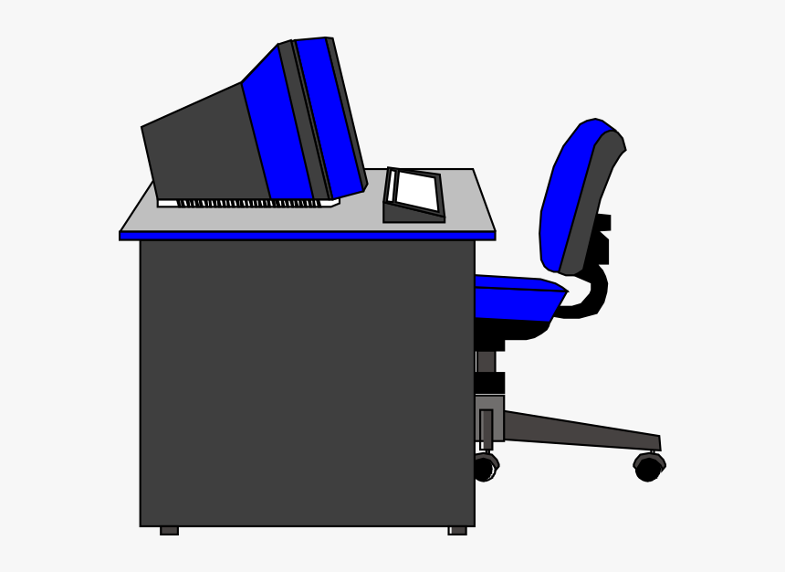 Office Desk Svg Clip Arts - Computer On Desk Clipart, HD Png Download ...