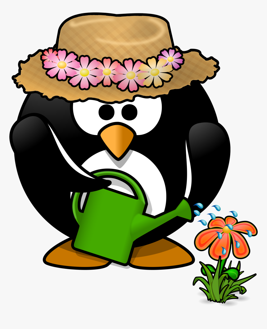 Transparent Baby Border Png - Penguin Gardening Clipart, Png Download, Free Download