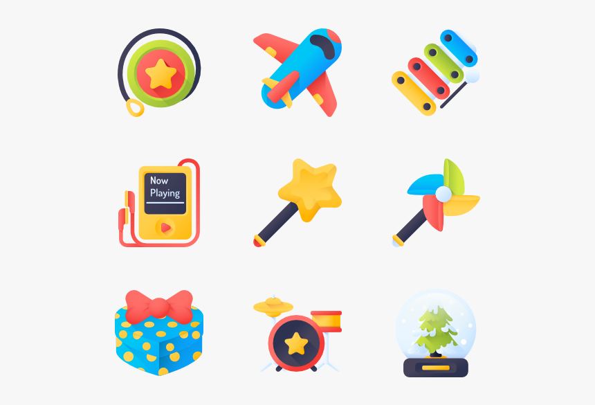Christmas Toys - Icon Flat Design Png, Transparent Png, Free Download