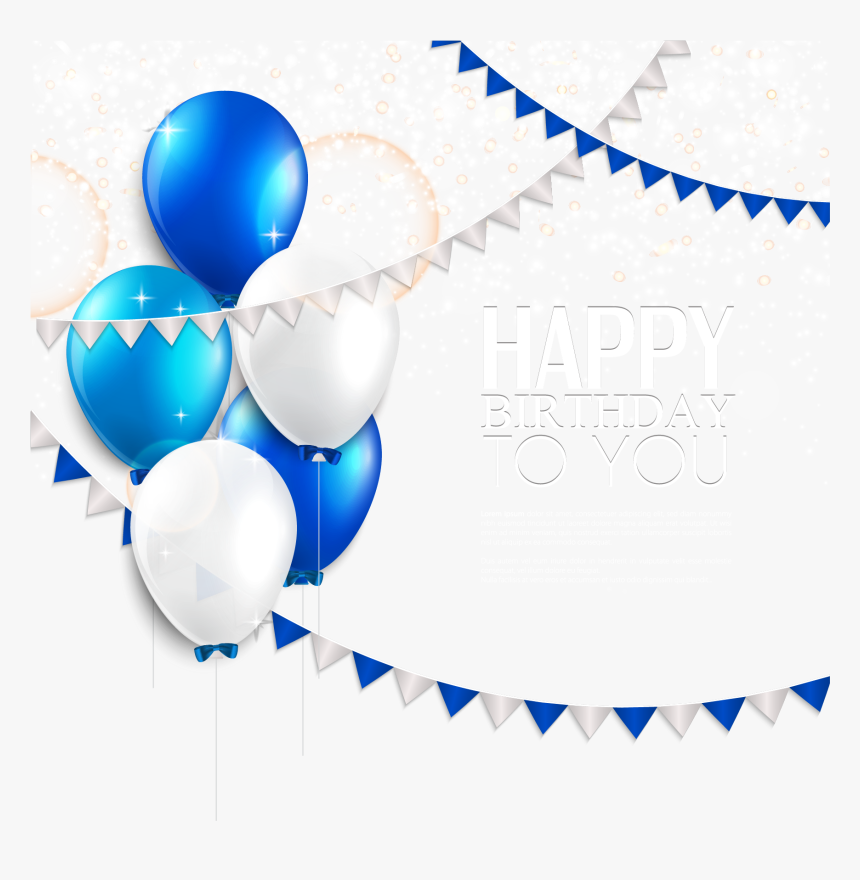 Transparent Wedding Invite Clipart - Blue And White Balloons Png, Png Download, Free Download