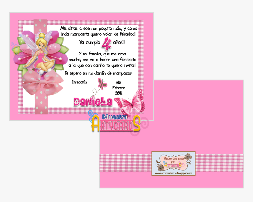 Invitaciones De Cumplea単os De Tinkerbell Para Fondo, HD Png Download, Free Download