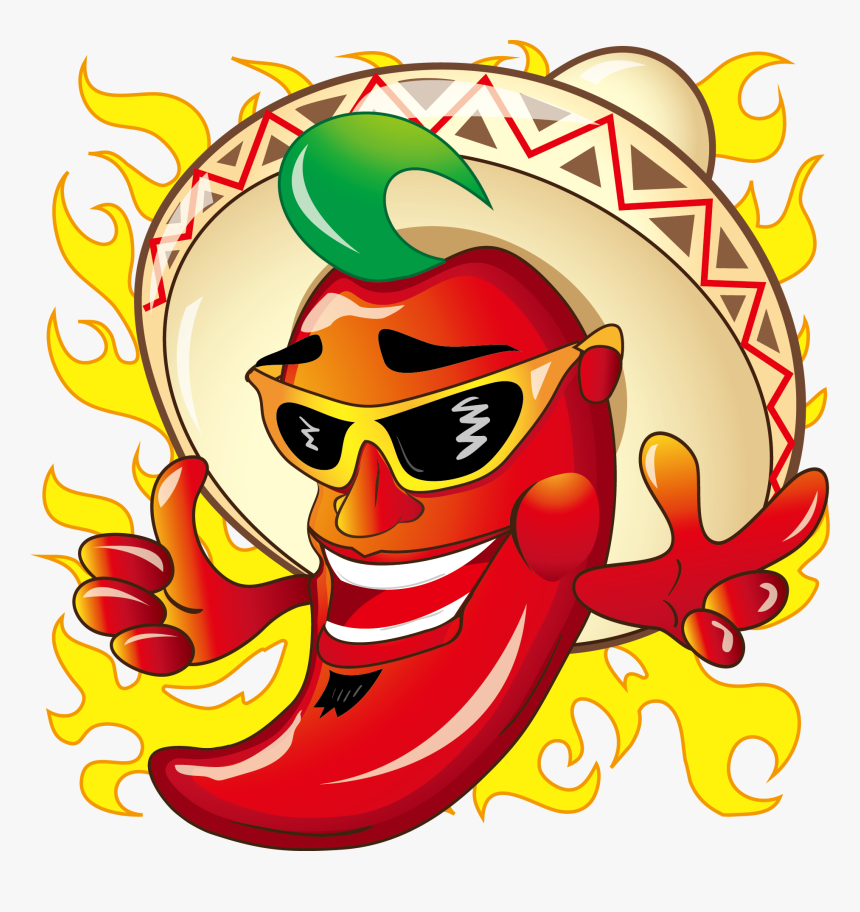 Cuisine Pepper Jalapexf1o Mexican Vector Chili Cartoon - Cartoon Chili Pepper Clip Art, HD Png Download, Free Download
