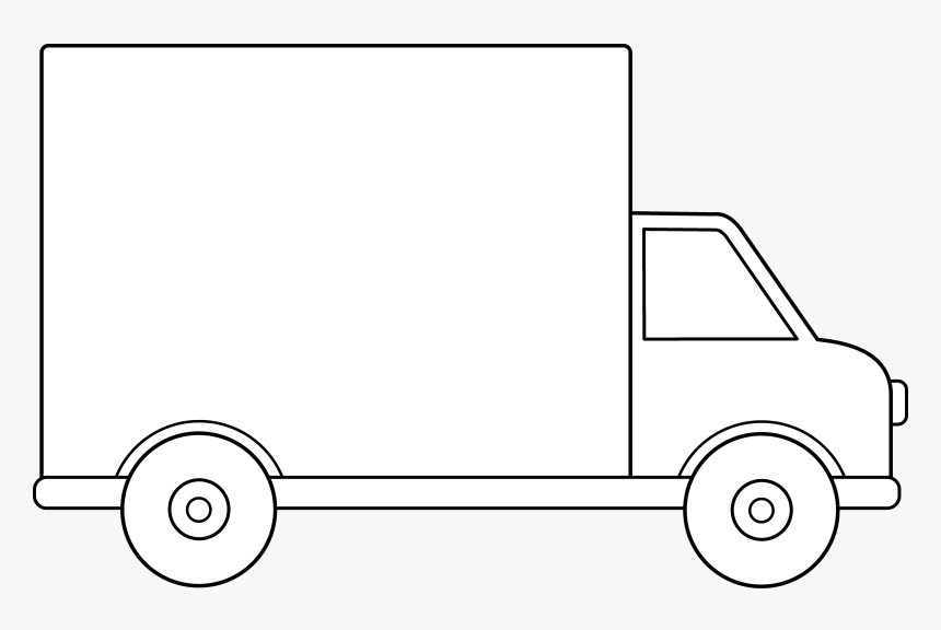 Delivery Truck Line Art - Box Truck Clip Art Black And White Free, HD Png Download, Free Download