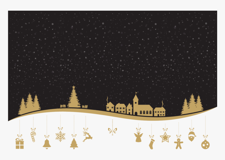Christmas Card Border Png - Christmas Vector Png Night, Transparent Png, Free Download